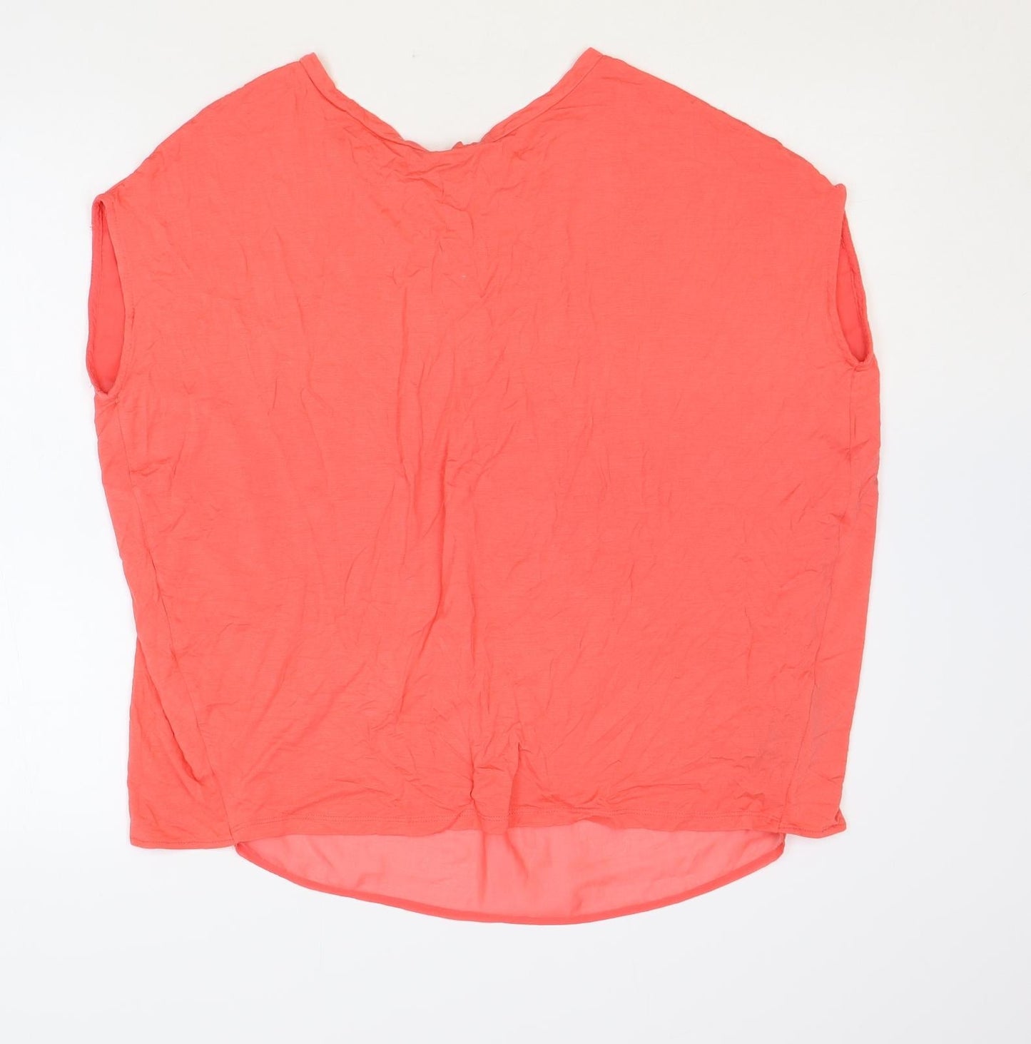 F&F Womens Pink Viscose Basic Blouse Size 6 Round Neck
