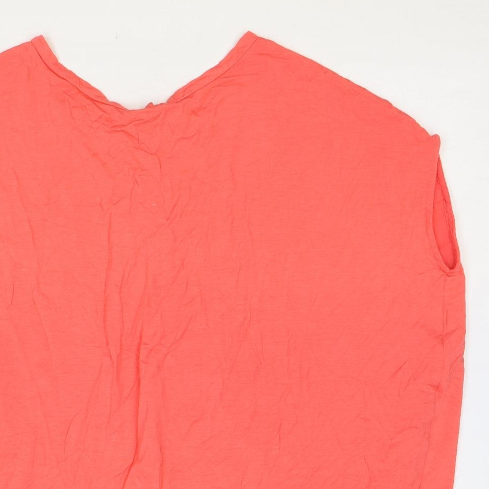 F&F Womens Pink Viscose Basic Blouse Size 6 Round Neck