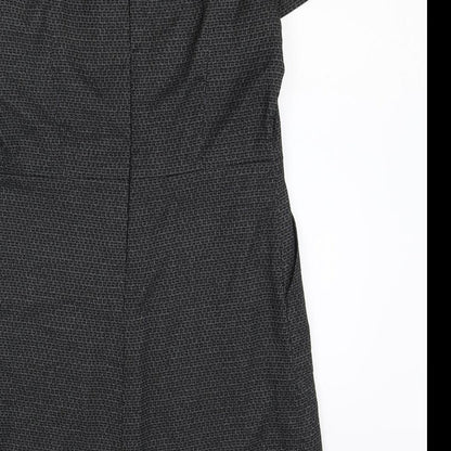 NEXT Womens Grey Polyester A-Line Size 10 V-Neck Zip