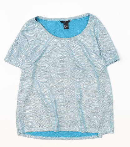 Womens UK Size XS H&M Blue Basic T-Shirt
