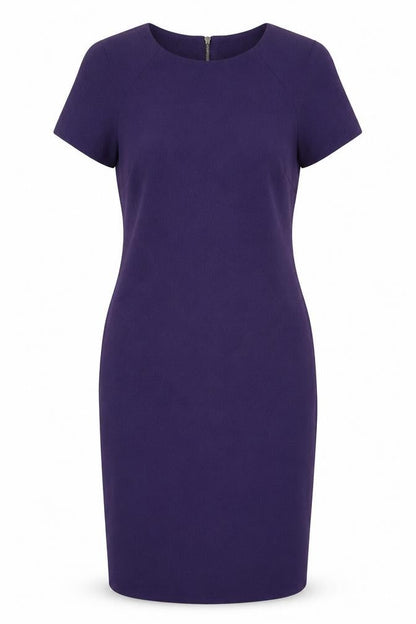 M&Co Womens Blue Polyester Pencil Dress Size 10 Boat Neck Zip
