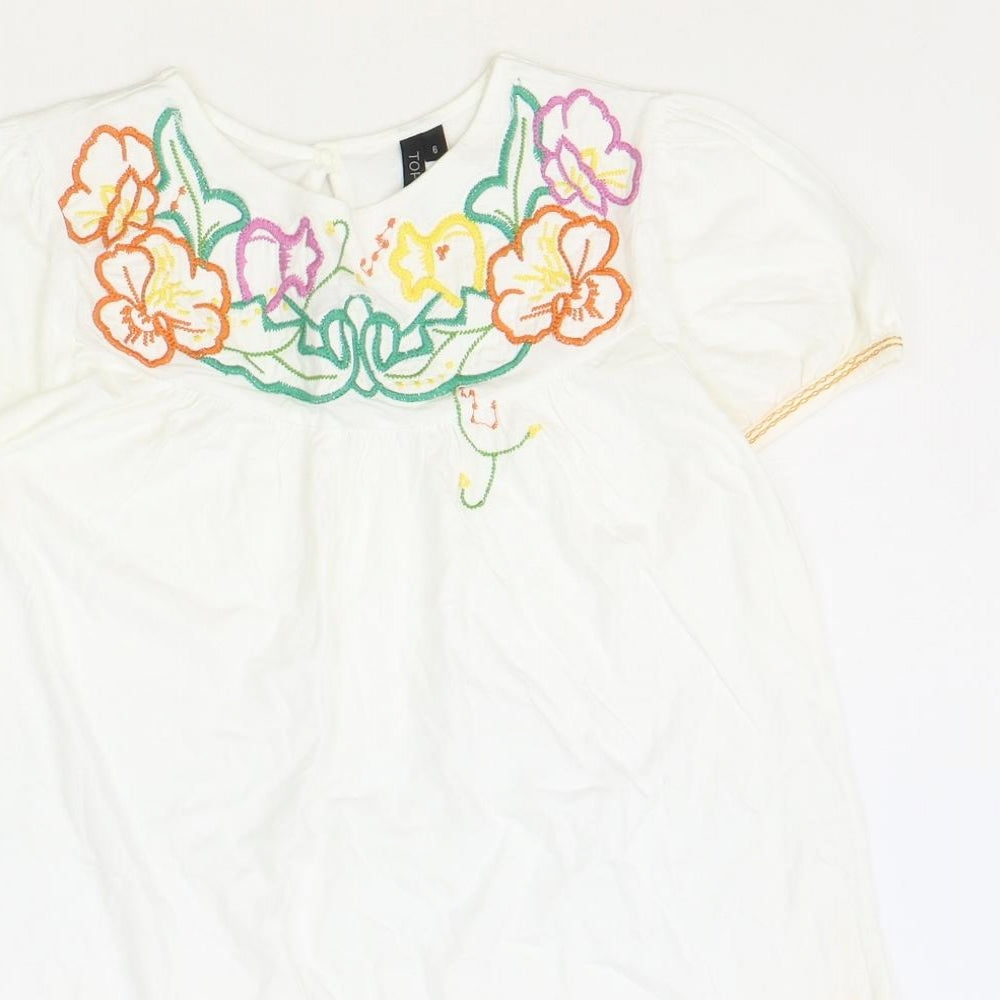 Womens UK Size 6 Topshop Ivory Basic Blouse