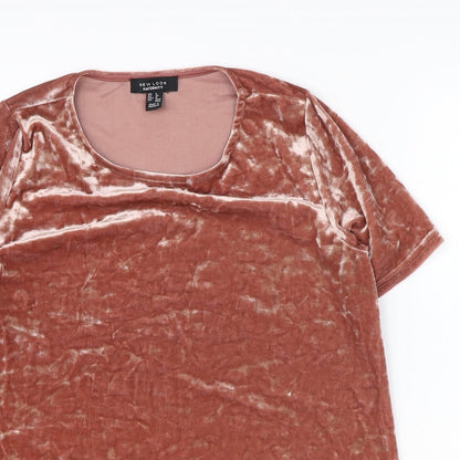 Womens UK Size 8 New Look Pink Basic T-Shirt