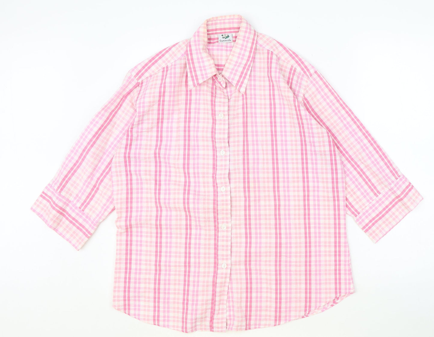 Womens UK Size L Preworn Pink Basic Blouse