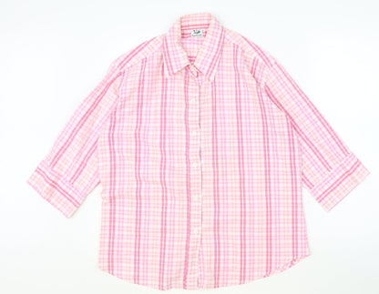 Womens UK Size L Preworn Pink Basic Blouse