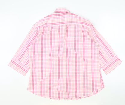 Womens UK Size L Preworn Pink Basic Blouse