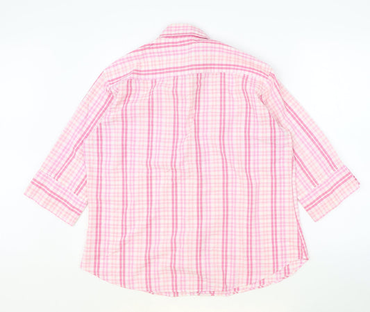 Womens UK Size L Preworn Pink Basic Blouse