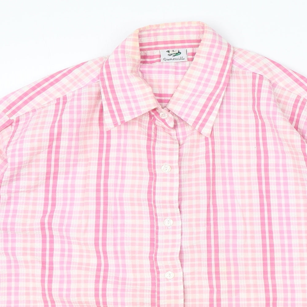 Womens UK Size L Preworn Pink Basic Blouse