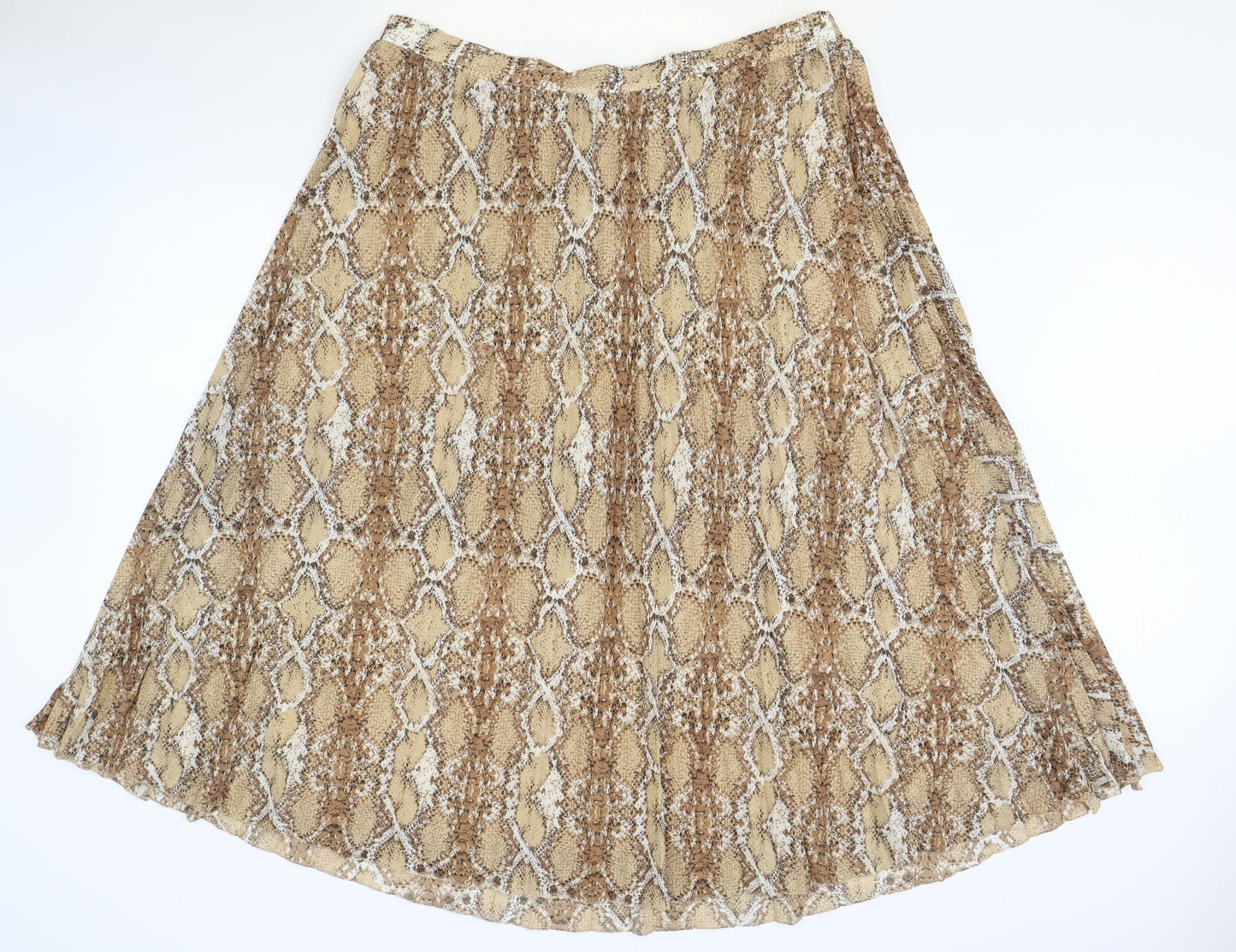 Marks and Spencer Womens Brown Animal Print Polyester Straight & Pencil Skirt Size 10 - Snakeskin Pattern