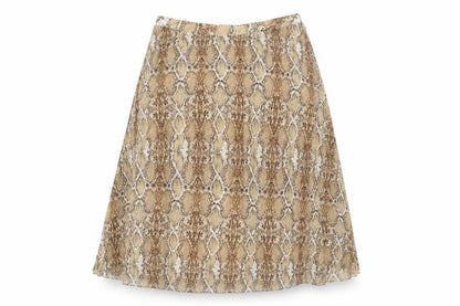 Marks and Spencer Womens Brown Animal Print Polyester Straight & Pencil Skirt Size 10 - Snakeskin Pattern