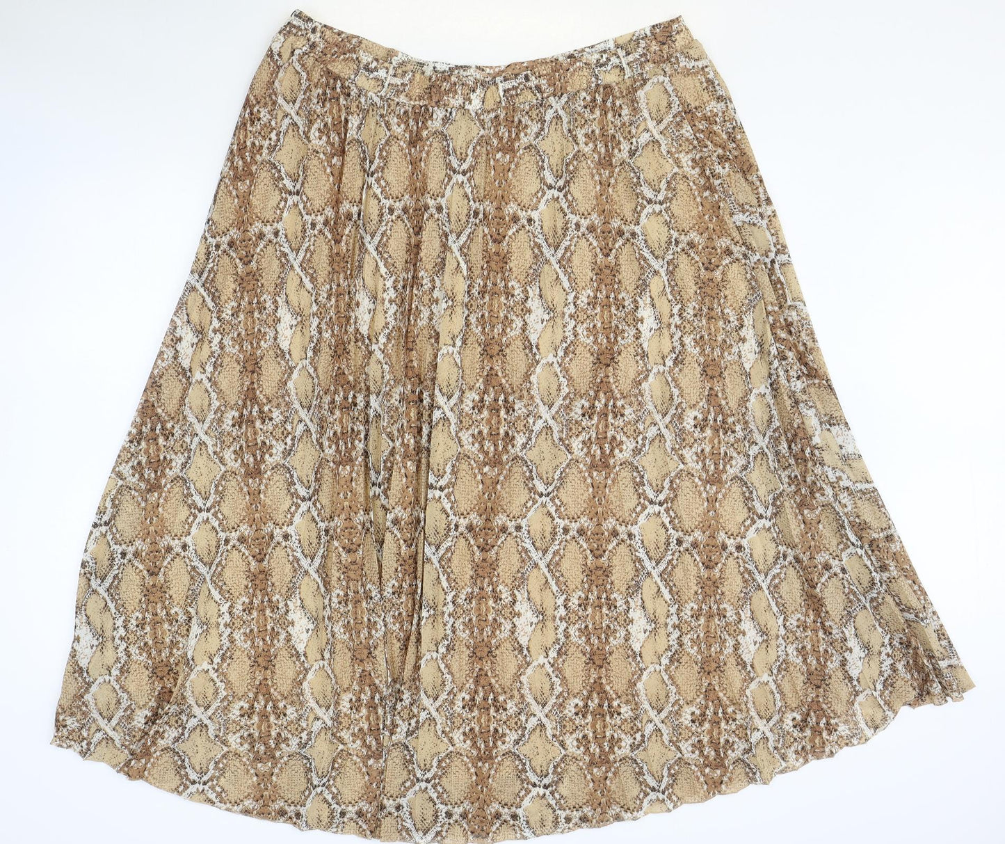 Marks and Spencer Womens Brown Animal Print Polyester Straight & Pencil Skirt Size 10 - Snakeskin Pattern
