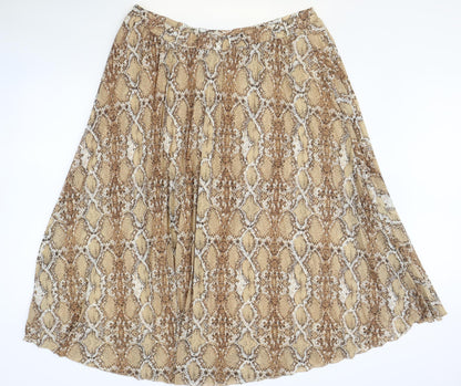 Marks and Spencer Womens Brown Animal Print Polyester Straight & Pencil Skirt Size 10 - Snakeskin Pattern
