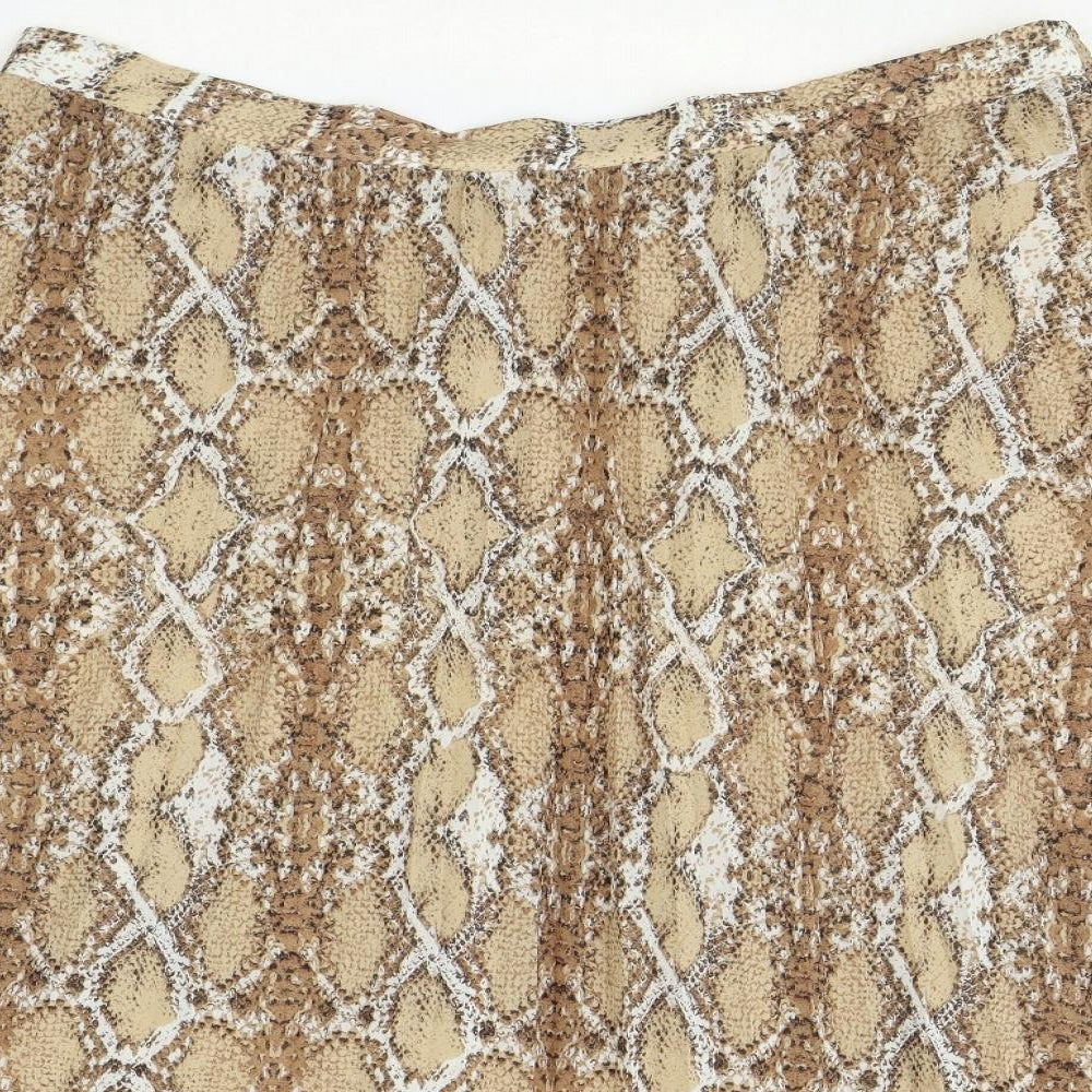 Marks and Spencer Womens Brown Animal Print Polyester Straight & Pencil Skirt Size 10 - Snakeskin Pattern