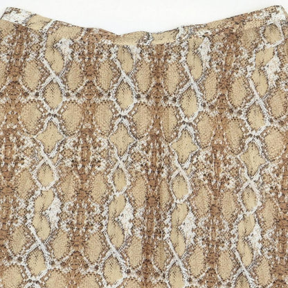 Marks and Spencer Womens Brown Animal Print Polyester Straight & Pencil Skirt Size 10 - Snakeskin Pattern