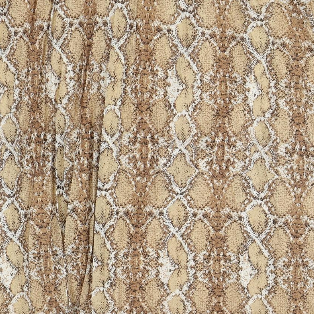 Marks and Spencer Womens Brown Animal Print Polyester Straight & Pencil Skirt Size 10 - Snakeskin Pattern