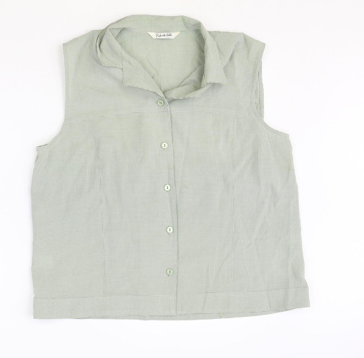Roberto Celli Womens Green Polyester Basic Tank Size 18 V-Neck