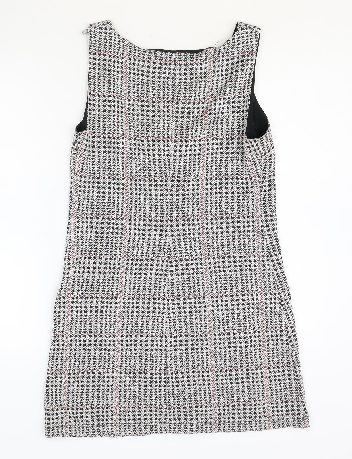 Dorothy Perkins Womens Multicoloured Plaid Polyester A-Line Size 10 Square Neck Pullover