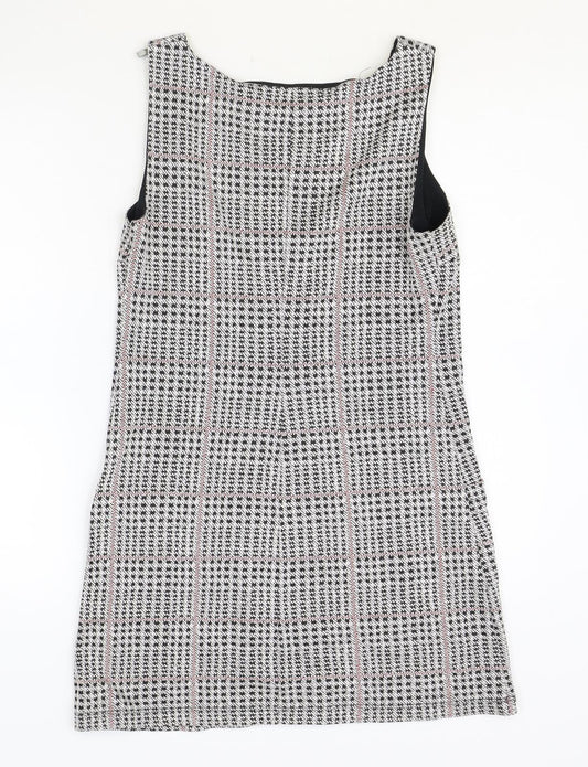 Dorothy Perkins Womens Multicoloured Plaid Polyester A-Line Size 10 Square Neck Pullover