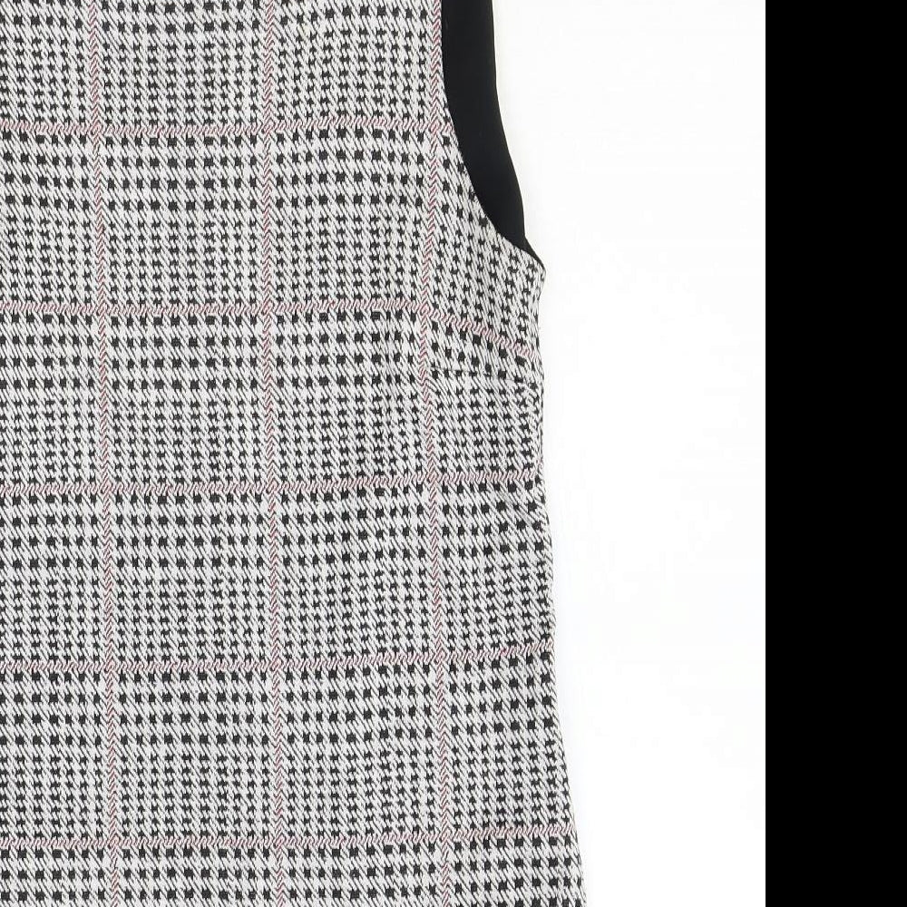 Dorothy Perkins Womens Multicoloured Plaid Polyester A-Line Size 10 Square Neck Pullover