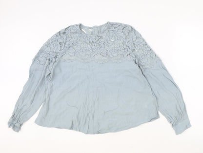 Womens UK Size 12 H&M Blue Basic Blouse