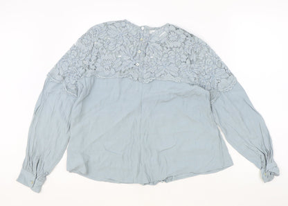 Womens UK Size 12 H&M Blue Basic Blouse