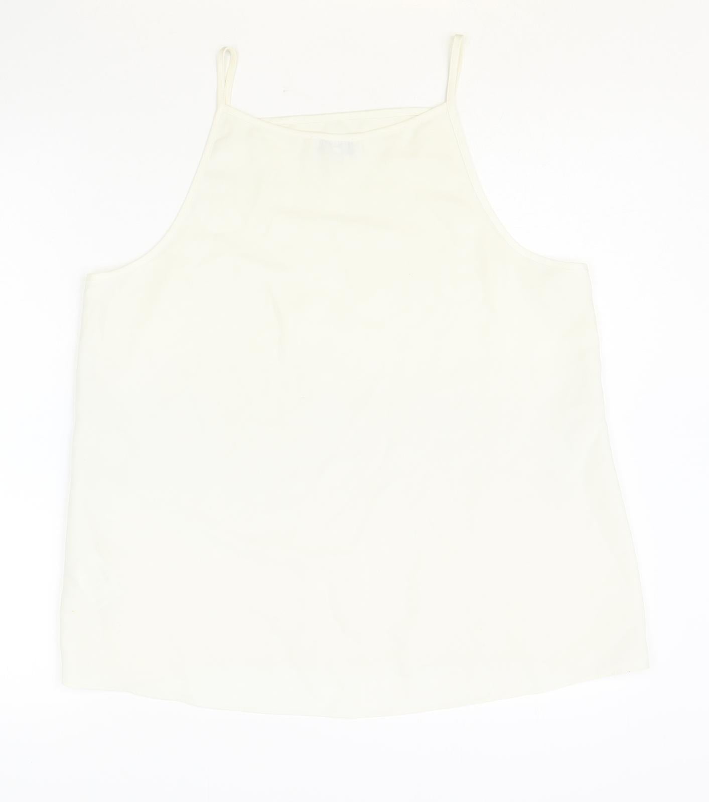 Womens UK Size 14 Warehouse Beige Basic Tank