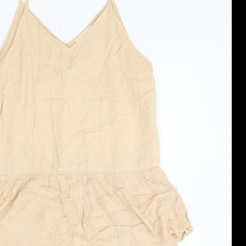 River Island Womens Pink Polyester Slip Dress Size 8 V-Neck Pullover