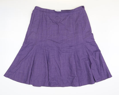 Cotswold Collection Womens Purple Polyester Swing Skirt Size 12 Zip