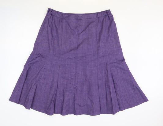 Cotswold Collection Womens Purple Polyester Swing Skirt Size 12 Zip