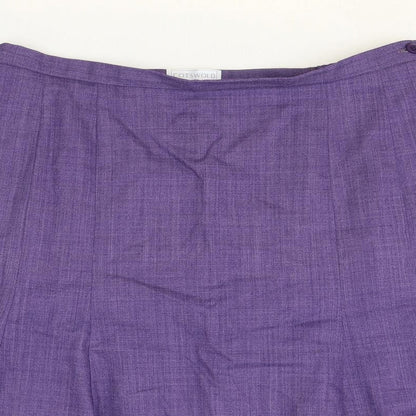 Cotswold Collection Womens Purple Polyester Swing Skirt Size 12 Zip