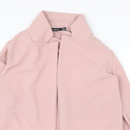 Boohoo Womens Pink V-Neck Polyester Cardigan Jumper Size 10