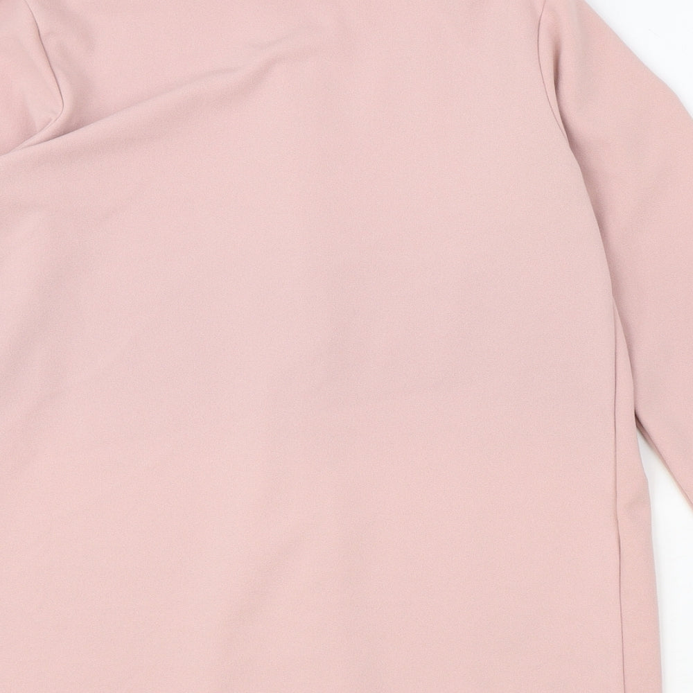 Boohoo Womens Pink V-Neck Polyester Cardigan Jumper Size 10