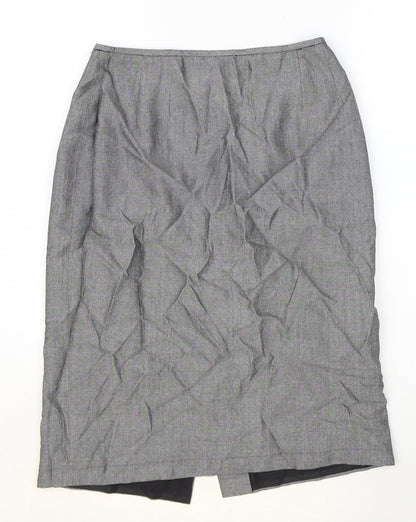 Kasper & Company Womens Grey Rayon Straight & Pencil Skirt Size S Zip
