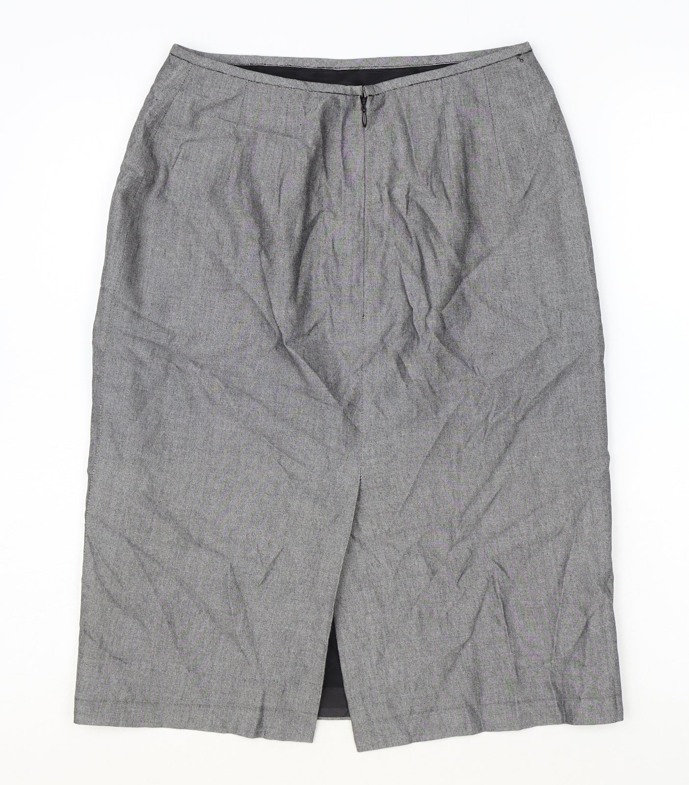 Kasper & Company Womens Grey Rayon Straight & Pencil Skirt Size S Zip