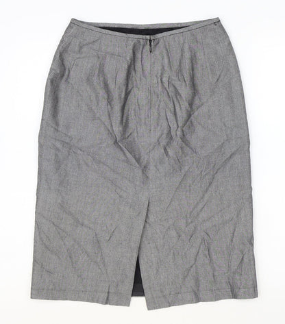 Kasper & Company Womens Grey Rayon Straight & Pencil Skirt Size S Zip
