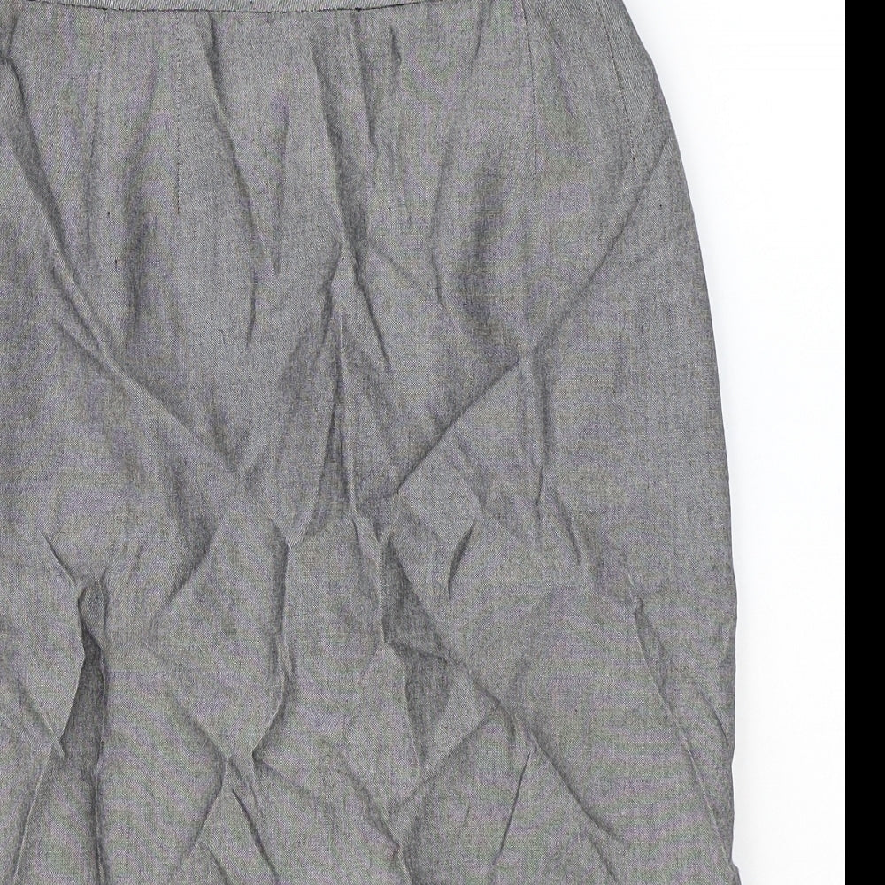 Kasper & Company Womens Grey Rayon Straight & Pencil Skirt Size S Zip