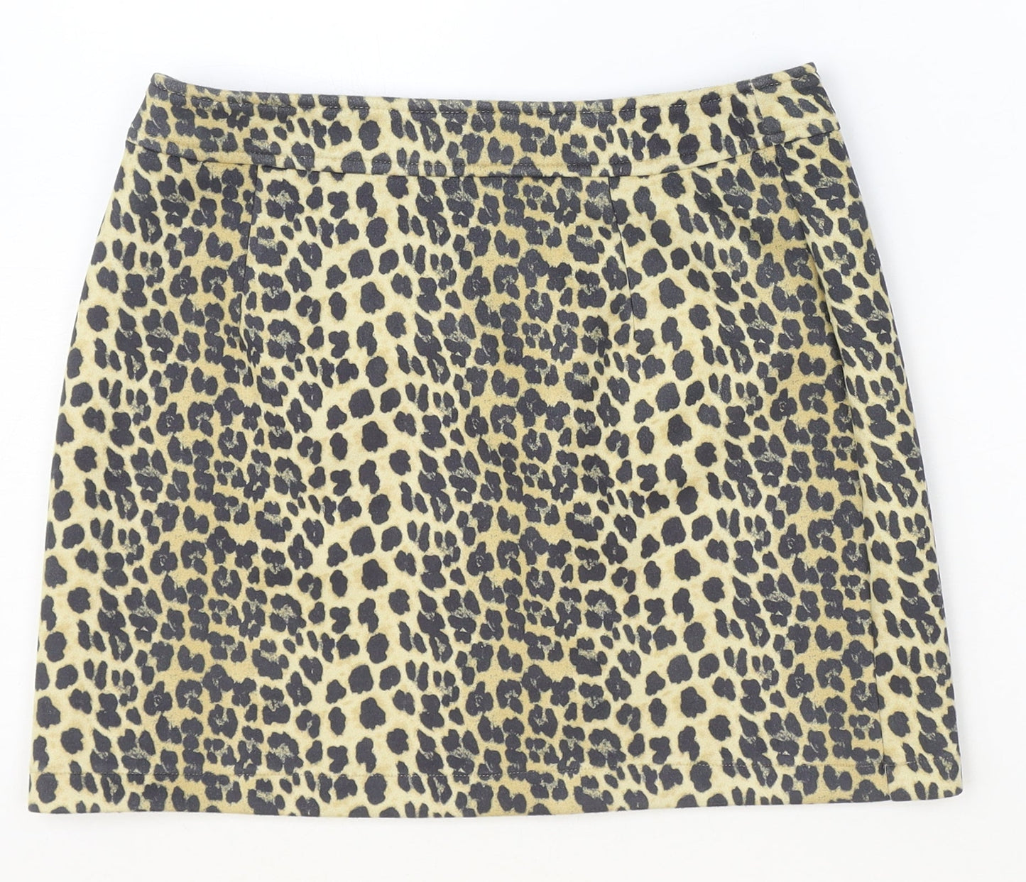 K.Zell Womens Brown Animal Print Polyester Straight & Pencil Skirt Size S Zip - Leopard Pattern