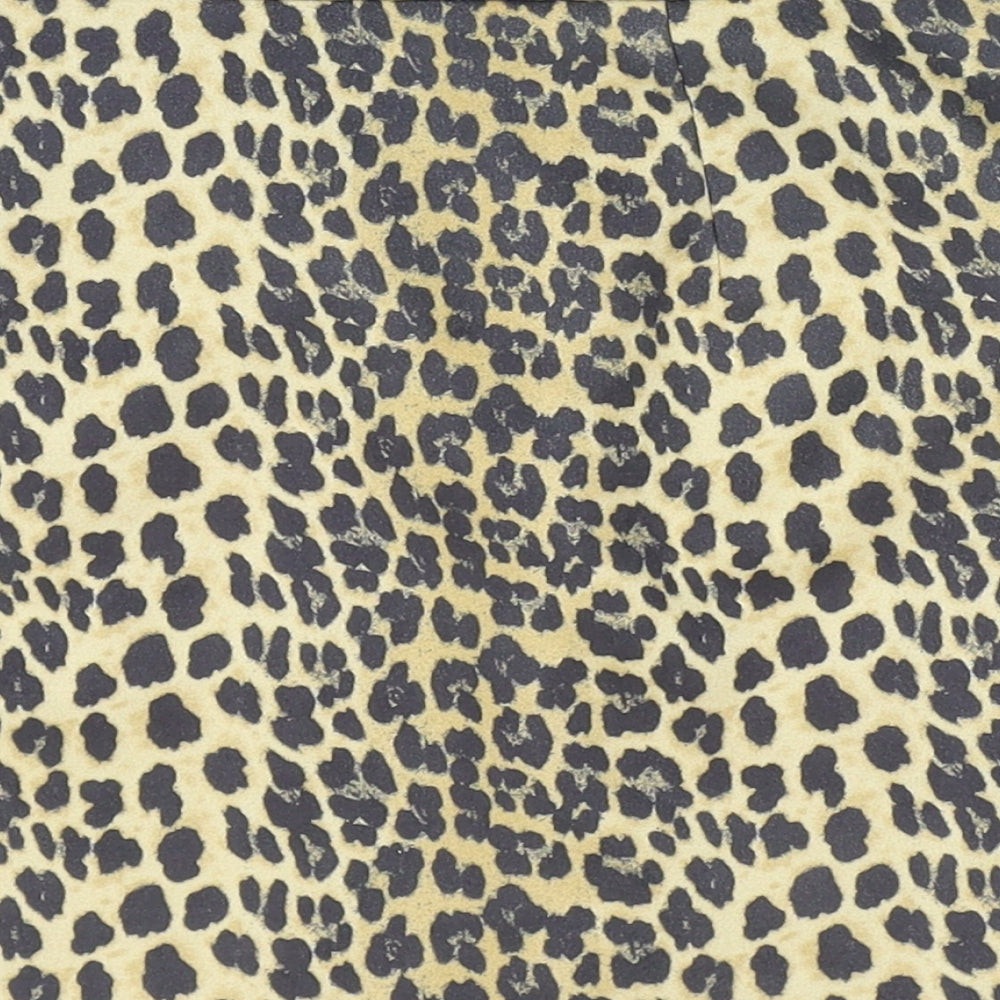 K.Zell Womens Brown Animal Print Polyester Straight & Pencil Skirt Size S Zip - Leopard Pattern