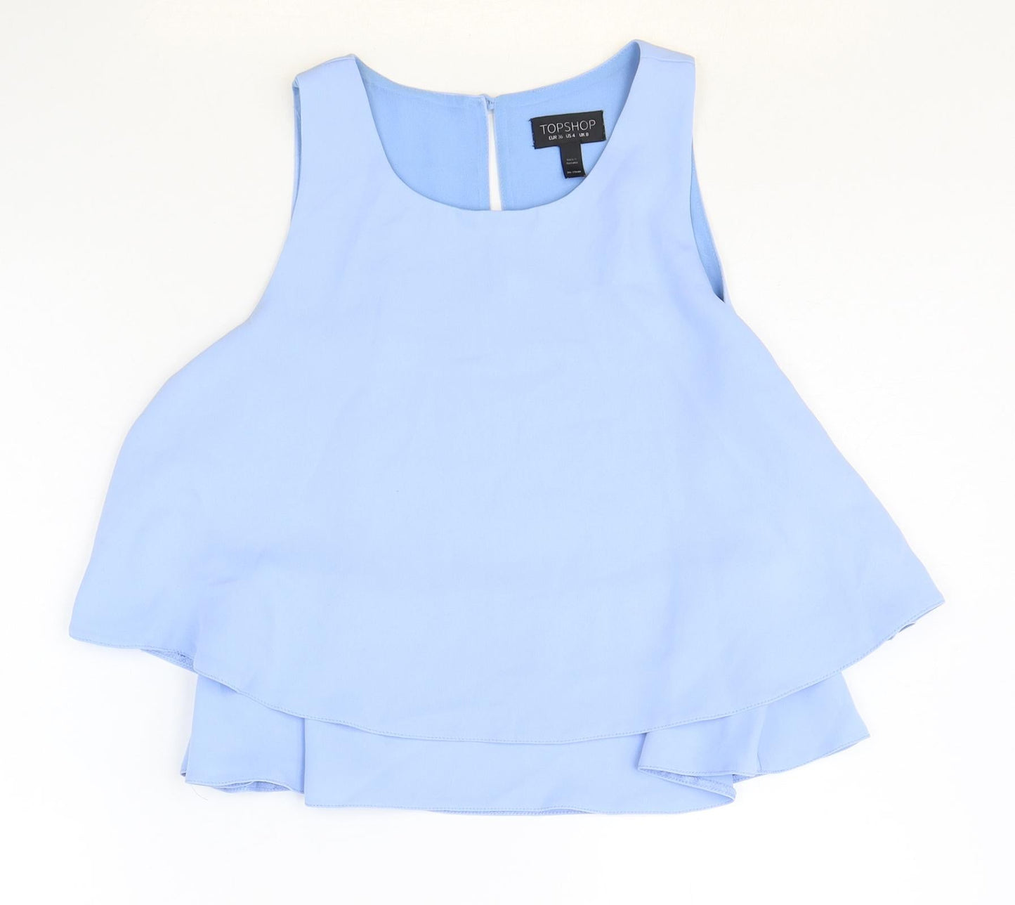 Womens UK Size 8 Topshop Blue Basic Tank