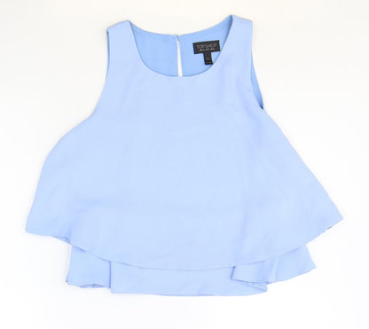 Womens UK Size 8 Topshop Blue Basic Tank