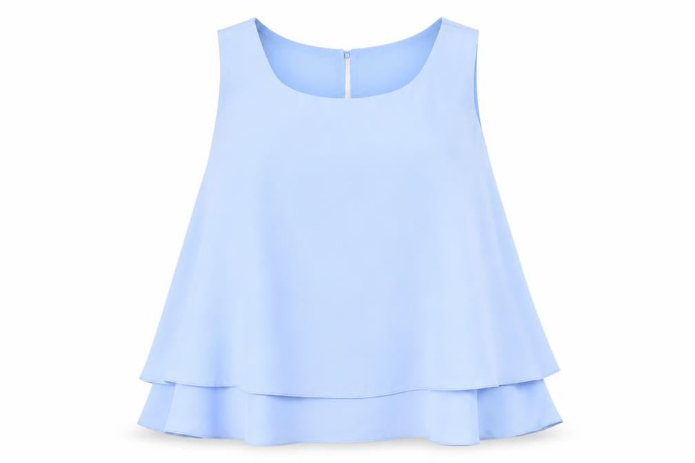 Womens UK Size 8 Topshop Blue Basic Tank