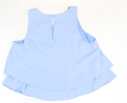 Womens UK Size 8 Topshop Blue Basic Tank