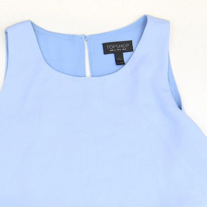 Womens UK Size 8 Topshop Blue Basic Tank