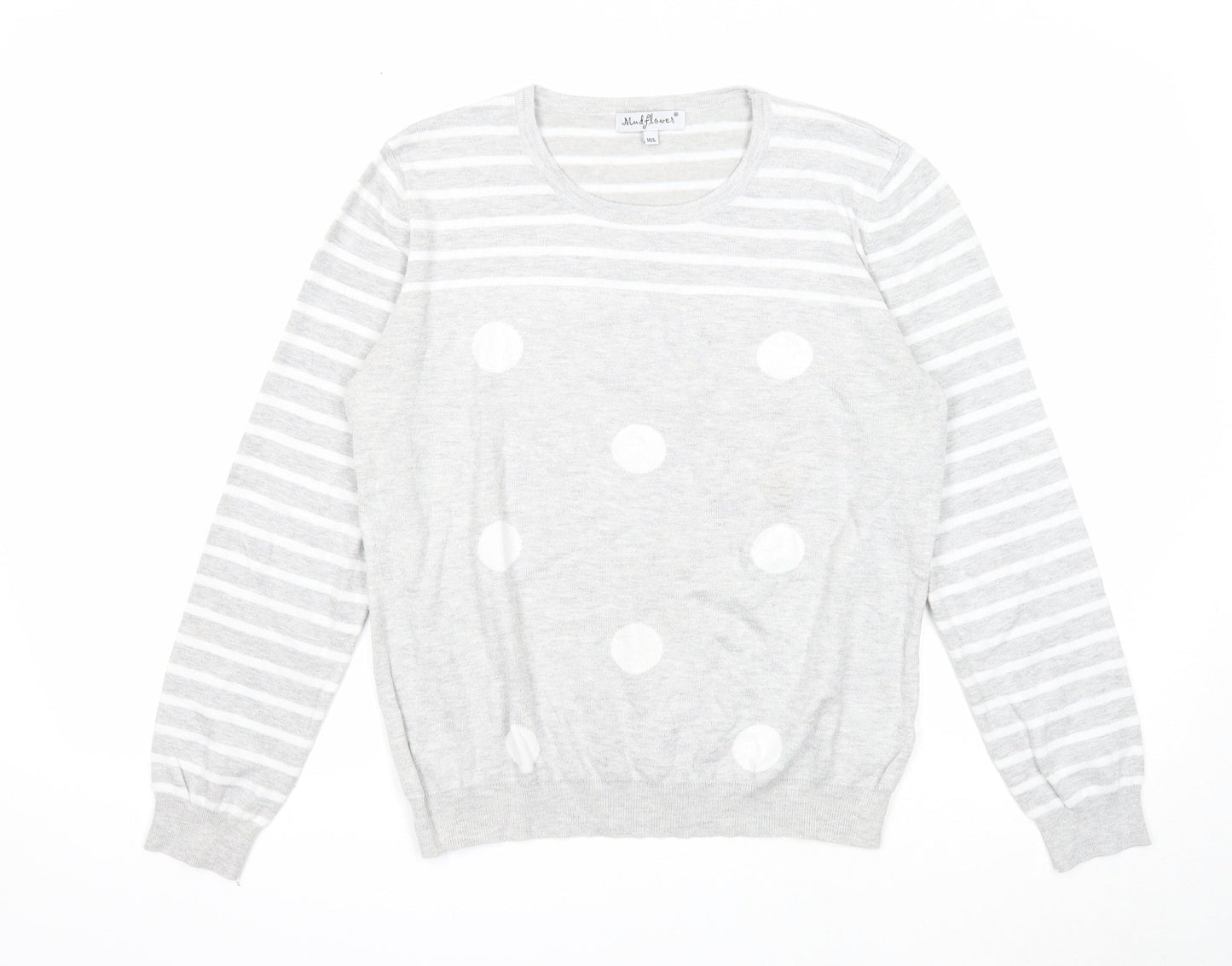 Womens UK Size M Mudflower Grey Pullover Jumper