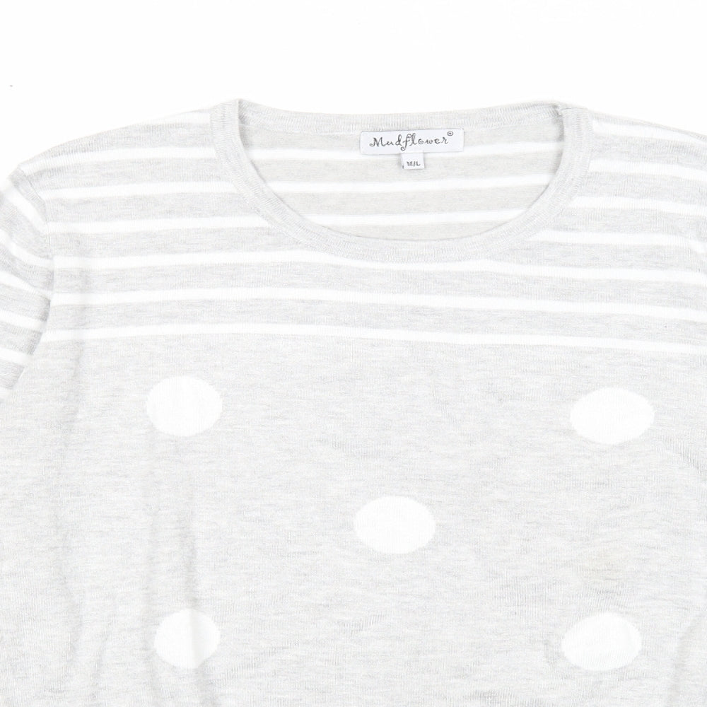 Womens UK Size M Mudflower Grey Pullover Jumper