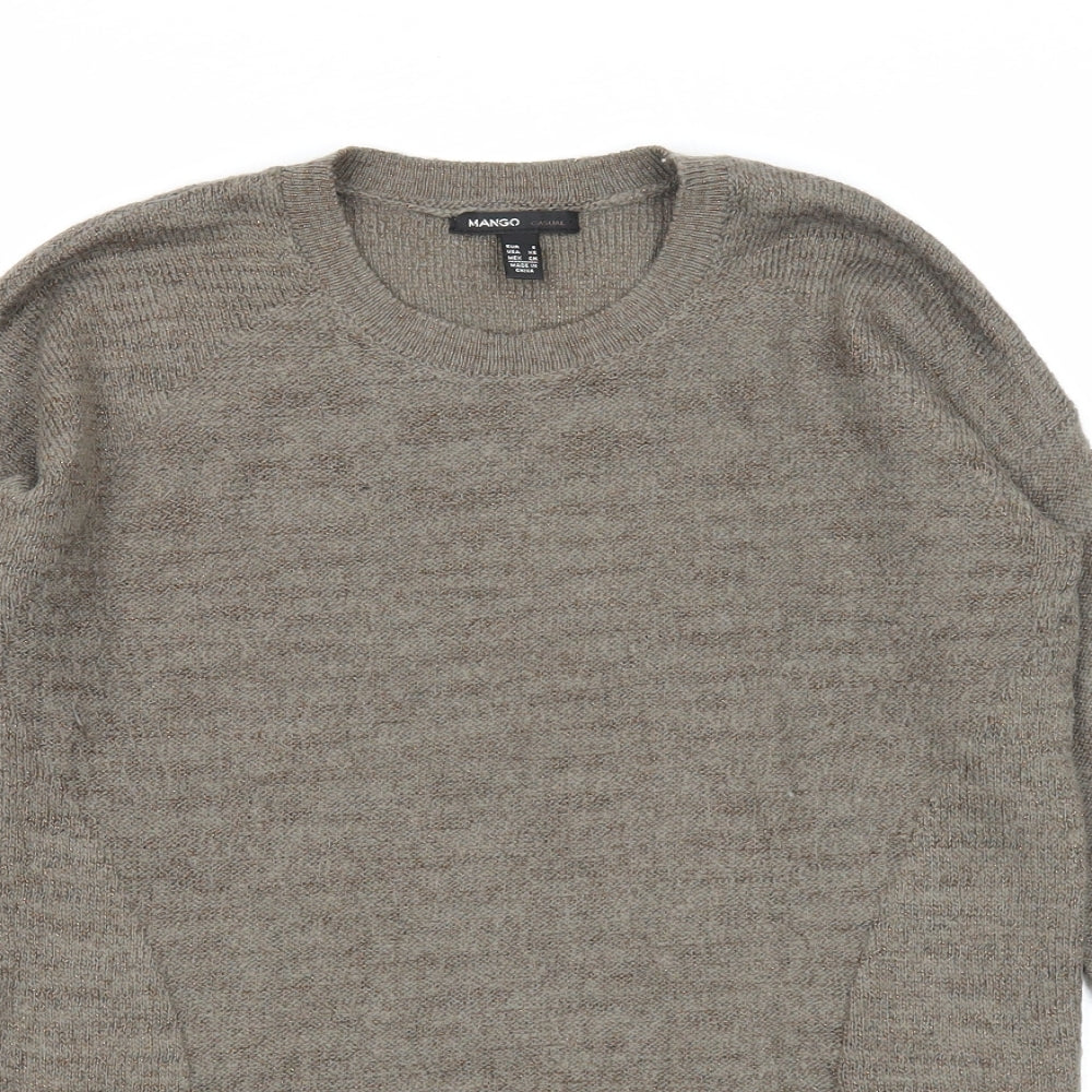 Womens UK Size S Mango Green Pullover Jumper