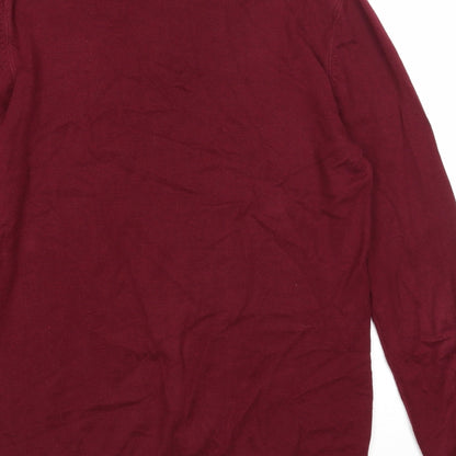 ASOS Mens Purple Collared Cotton Pullover Jumper Size M Long Sleeve