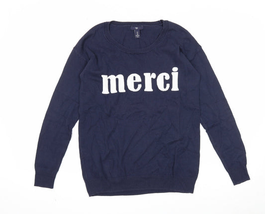 Gap Mens Blue Round Neck Acrylic Pullover Jumper Size S Long Sleeve - Merci