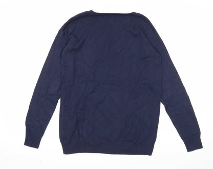 Gap Mens Blue Round Neck Acrylic Pullover Jumper Size S Long Sleeve - Merci