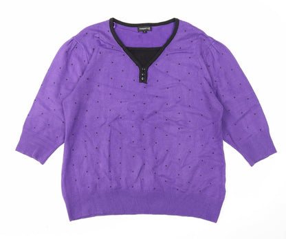 Womens UK Size XL Paramour Purple Pullover Jumper
